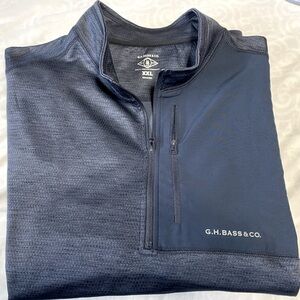 GH Bass Mens 1/4 Zip Pullover with Side Zipper Pocket XXL, NWT